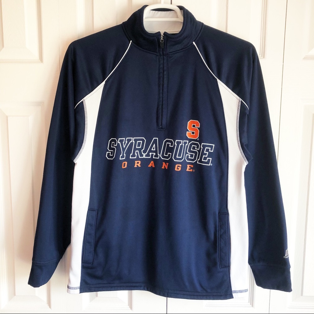 Russell Athletic Navy Syracuse University Orange 1/4 Zip Pullover Shirt